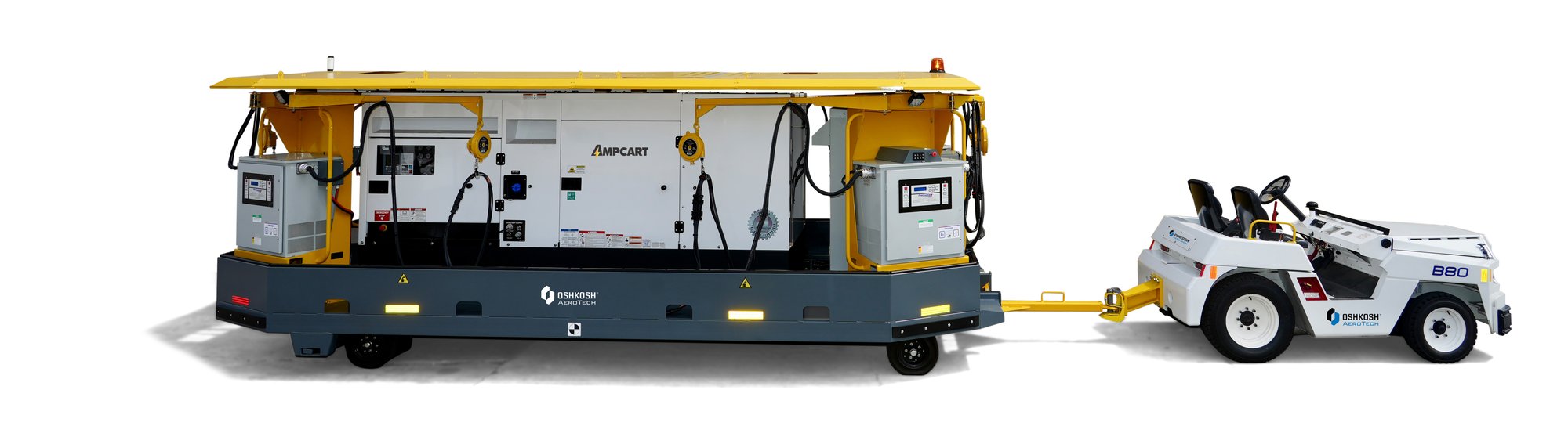 AmpCart towed by B80 with AmpTek logo