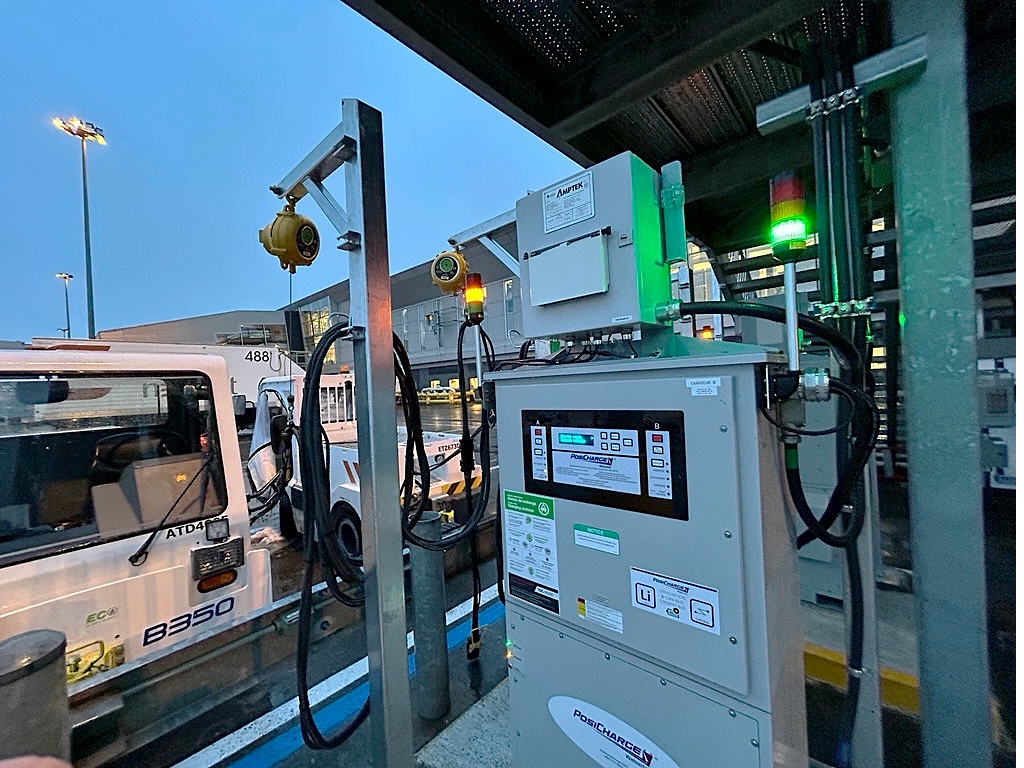 AmpTek charging station, plugged into GSE