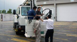 Training at an airport in Shanghai