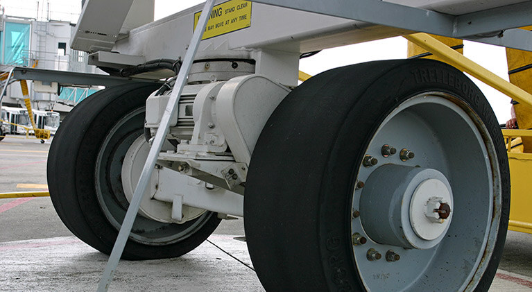 Solid tire upgrades on a airplane